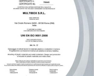 Certification of quality UNI EN ISO 9001:2008